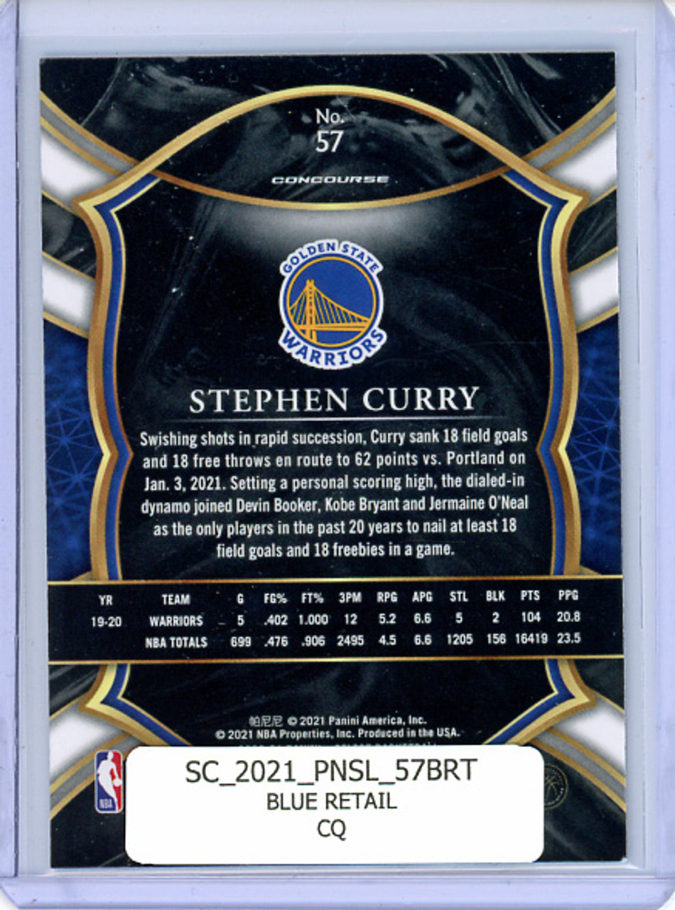 Stephen Curry 2020-21 Select #57 Concourse Blue Retail (CQ)