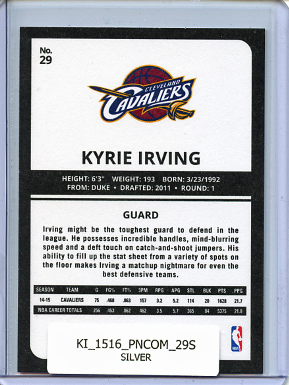 Kyrie Irving 2015-16 Complete #29 Silver