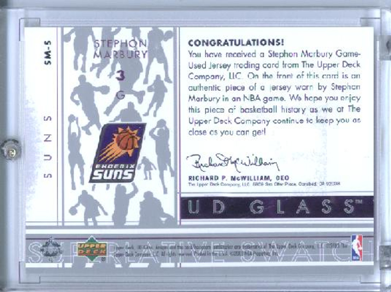 Stephon Marbury 2002-03 Glass, Superlative Swatch #SM-S