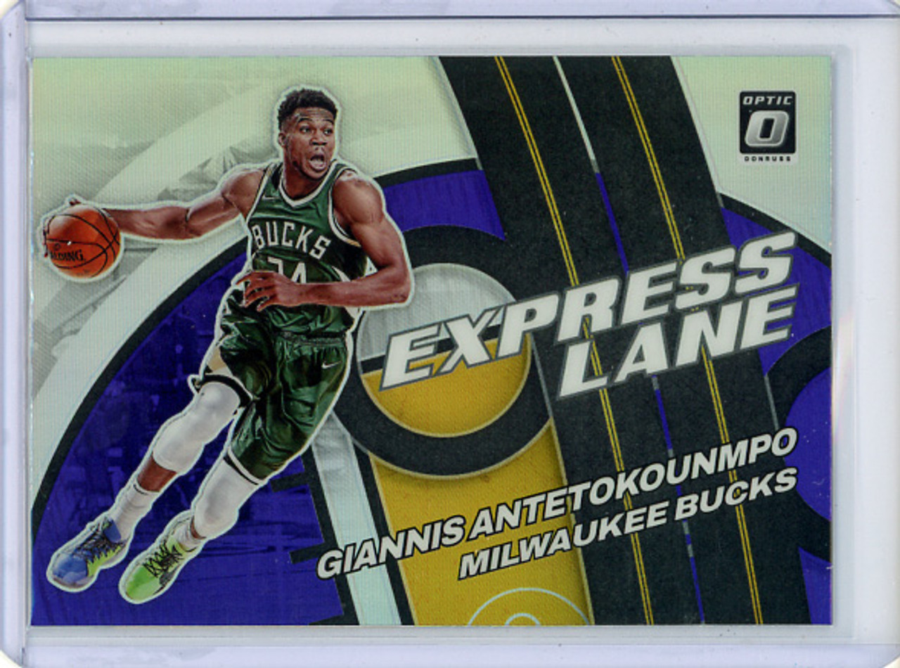 Giannis Antetokounmpo 2021-22 Donruss Optic, Express Lane #3 Purple (CQ)