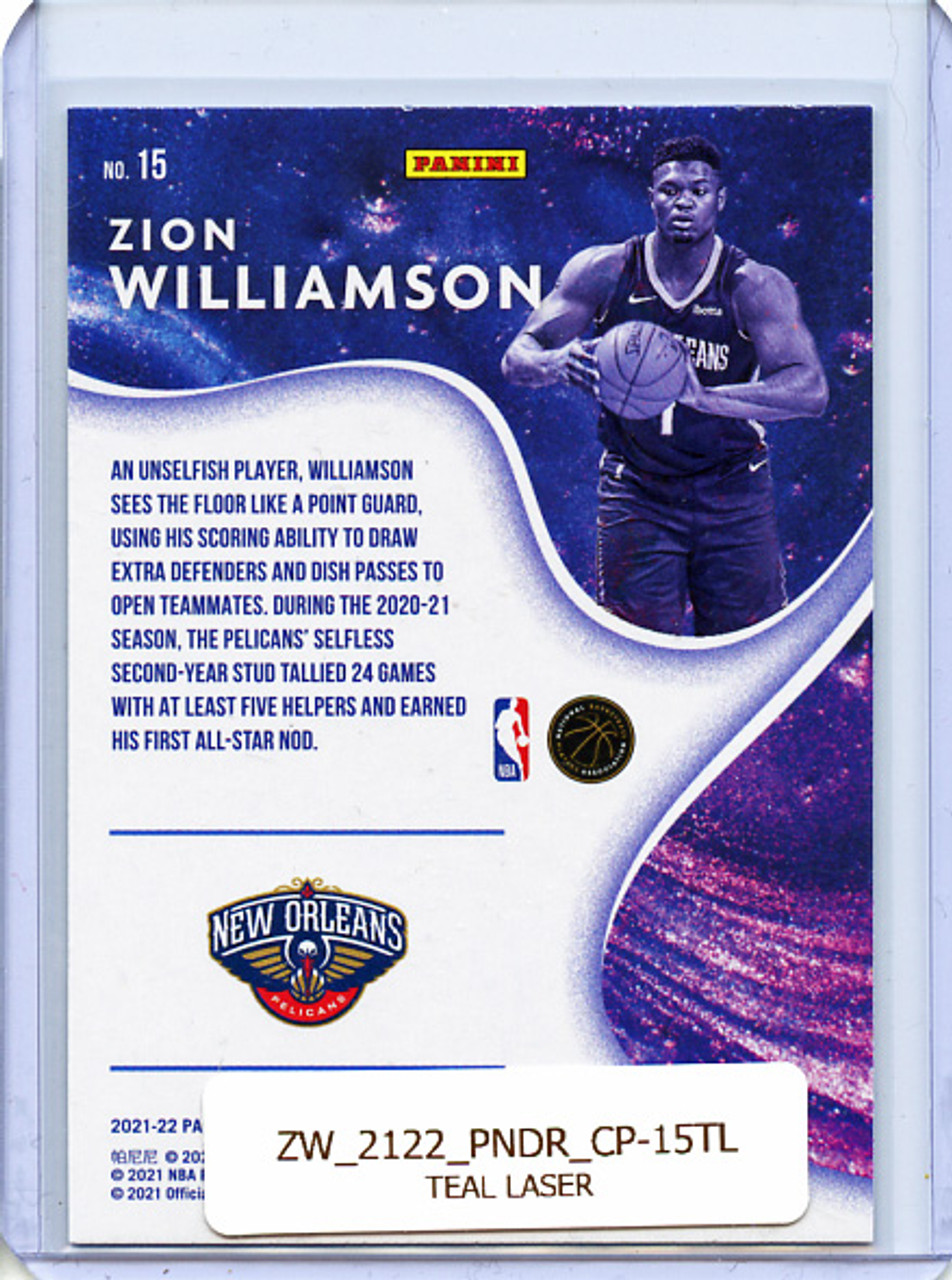 Zion Williamson 2021-22 Donruss, Complete Players #15 Teal Laser