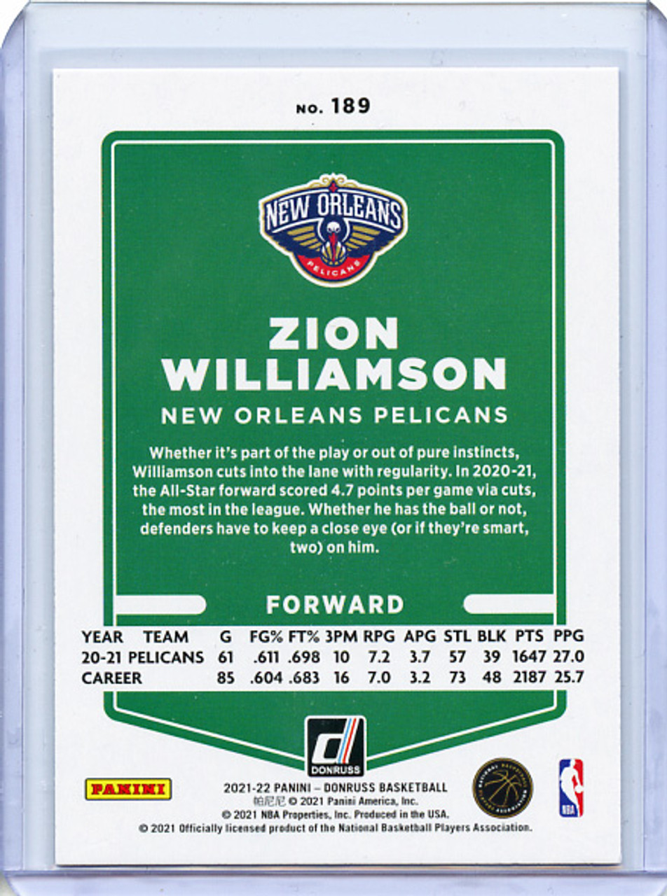 Zion Williamson 2021-22 Donruss #189 Holo Orange Laser (7)