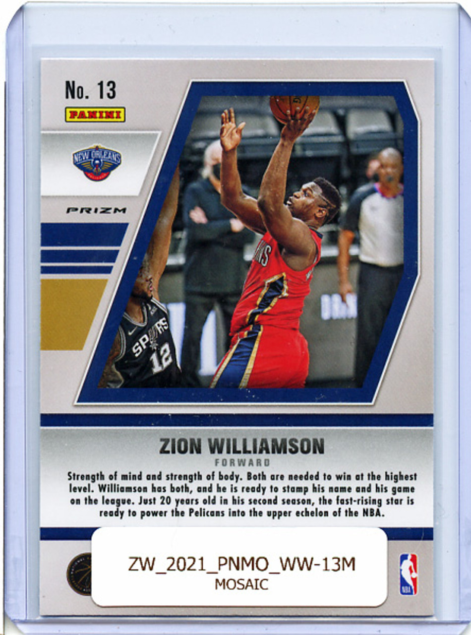 Zion Williamson 2020-21 Mosaic, Will to Win #13 Mosaic