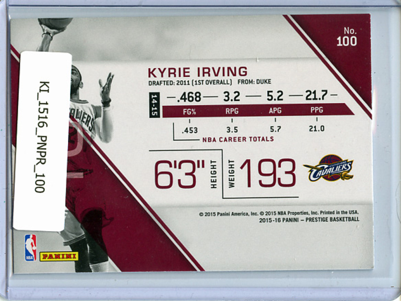 Kyrie Irving 2015-16 Prestige #100