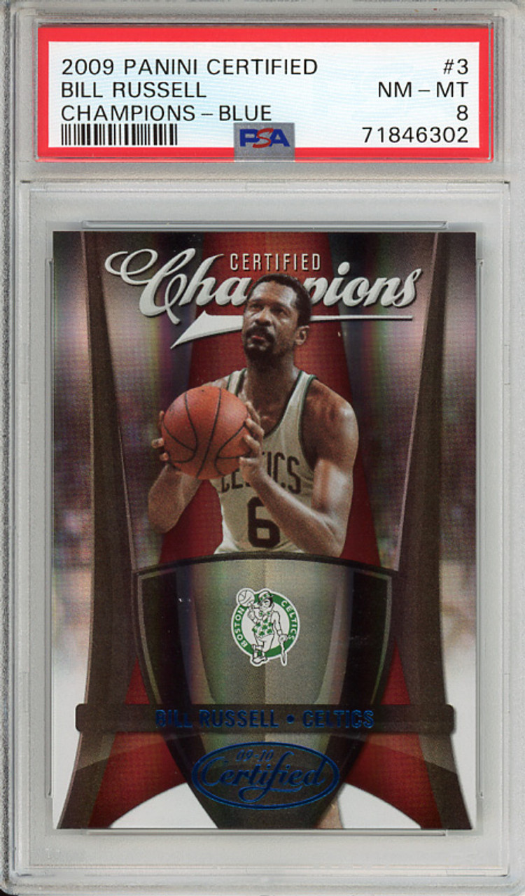 Bill Russell 2009-10 Certified, Champions #3 Blue (#071/100) PSA 8 Near Mint-Mint (#71846302) (CQ)