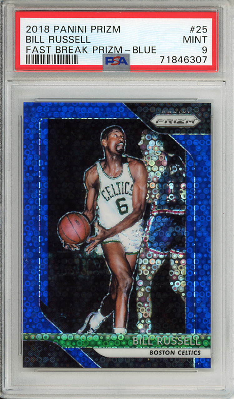 Bill Russell 2018-19 Prizm #25 Fast Break Blue (#112/175) PSA 9 Mint (#71846307) (CQ)