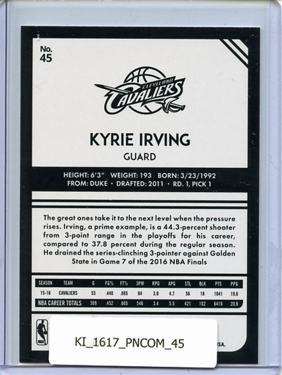 Kyrie Irving 2016-17 Complete #45
