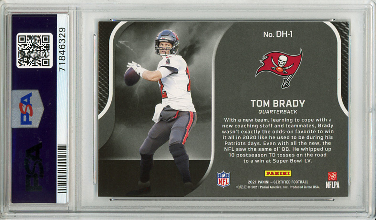 Tom Brady 2021 Certified, Dark Horses #DH-1 Mirror Bronze (#122/249) PSA 10 Gem Mint (#71846329) (CQ)