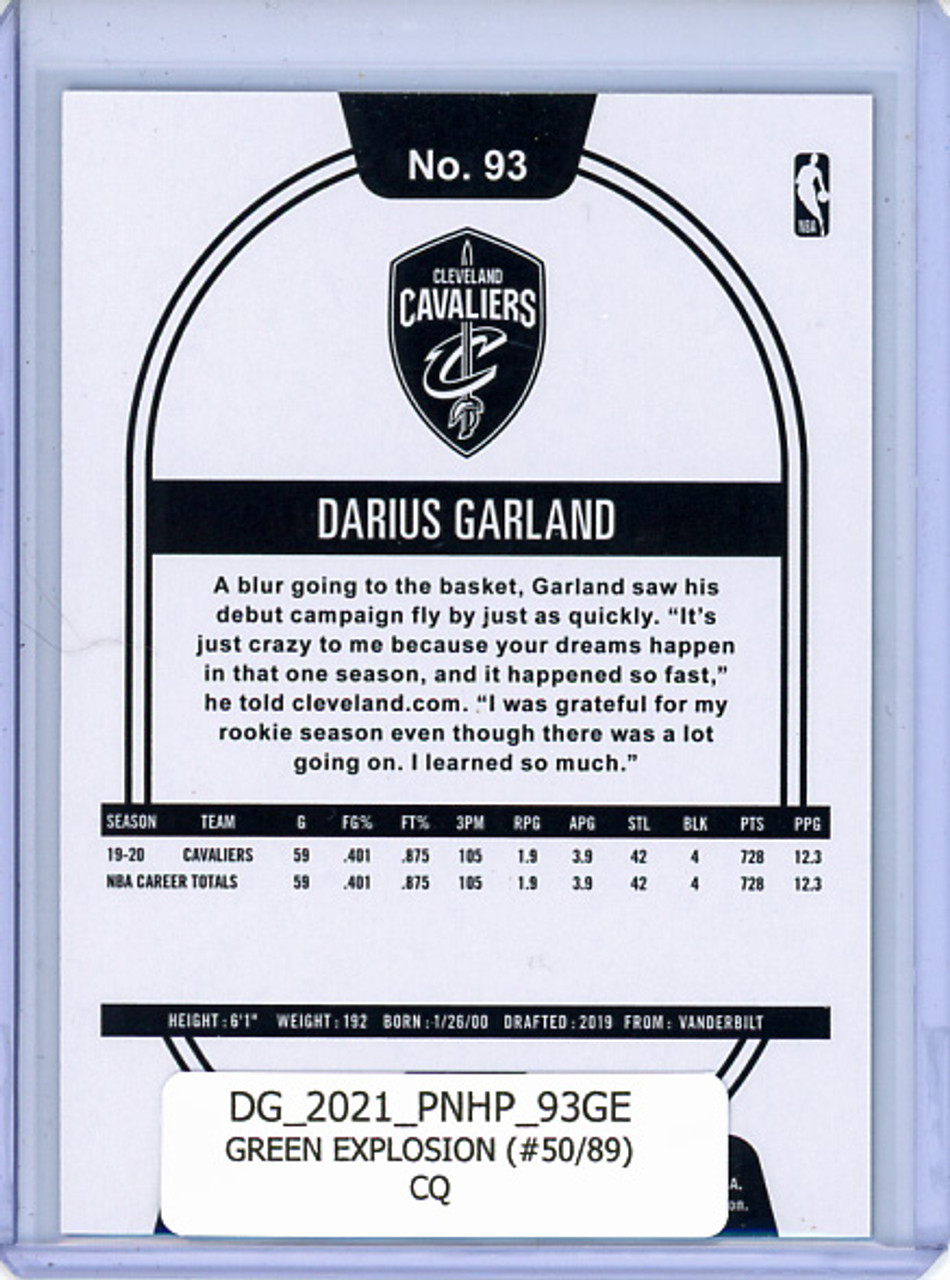 Darius Garland 2020-21 Hoops #93 Green Explosion (#50/89) (CQ)