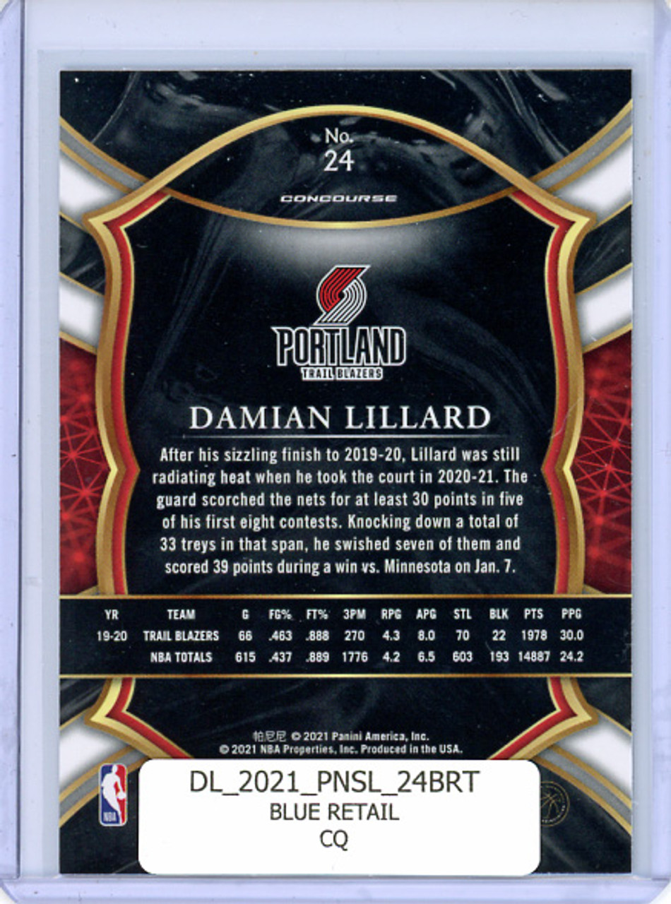 Damian Lillard 2020-21 Select #24 Concourse Blue Retail (CQ)