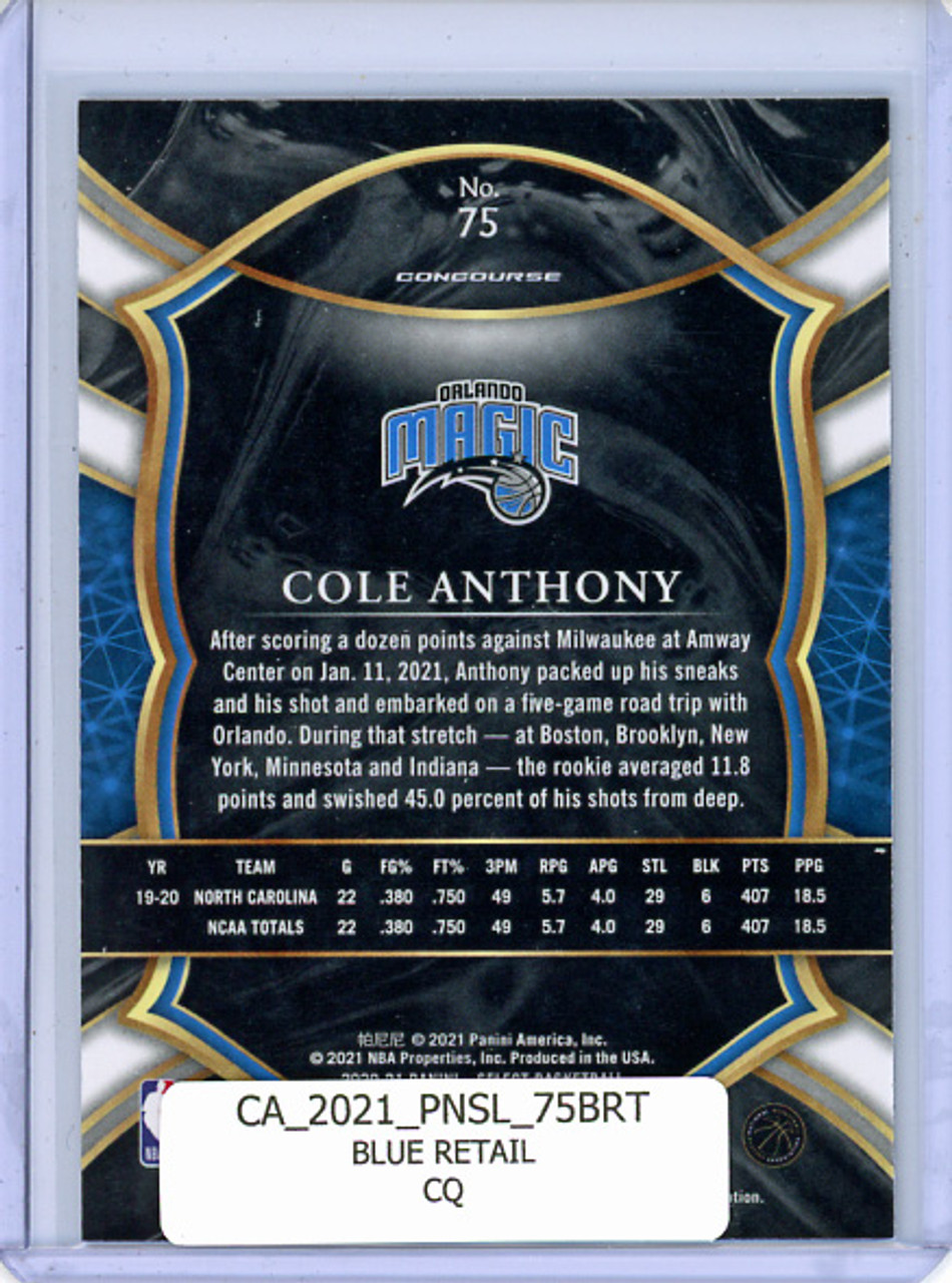 Cole Anthony 2020-21 Select #75 Concourse Blue Retail (CQ)