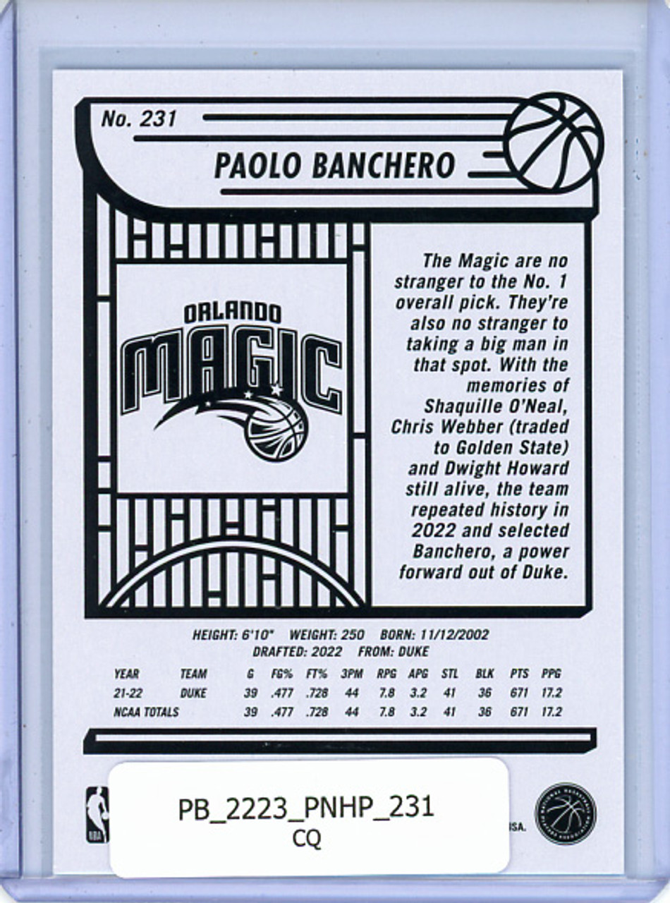 Paolo Banchero 2022-23 Hoops #231 (CQ)