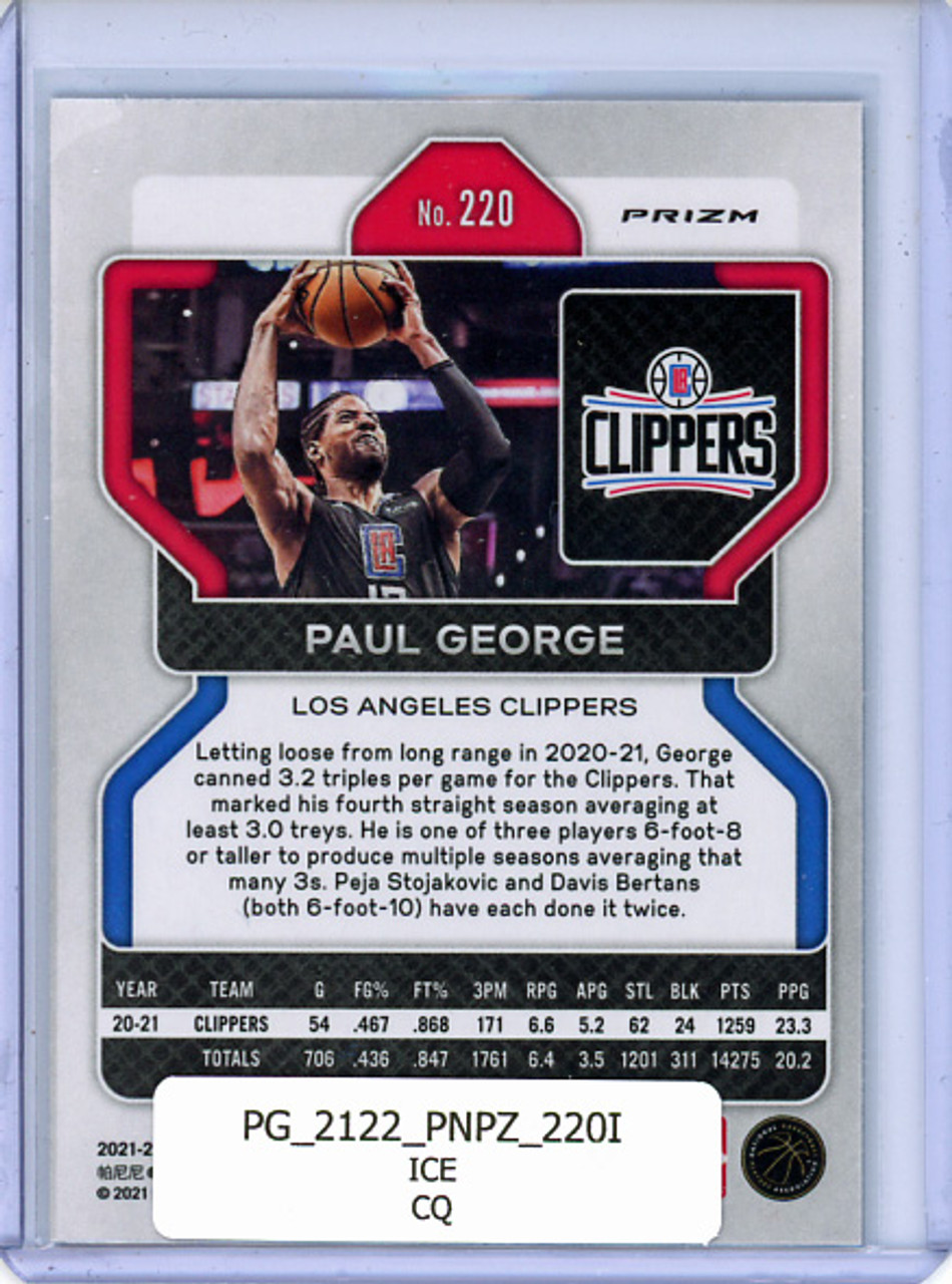 Paul George 2021-22 Prizm #220 Ice (CQ)