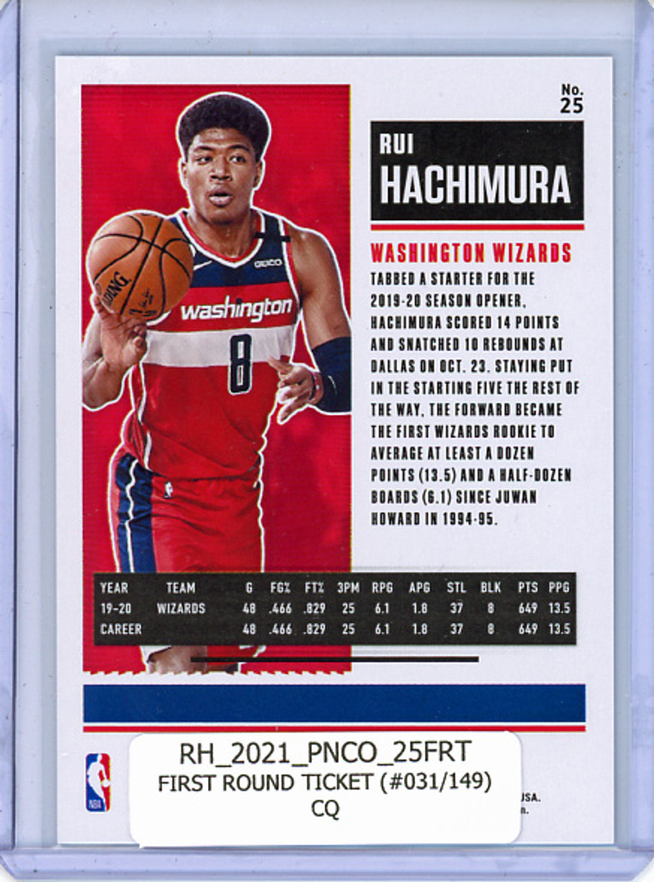 Rui Hachimura 2020-21 Contenders #25 First Round Ticket (#031/149) (CQ)