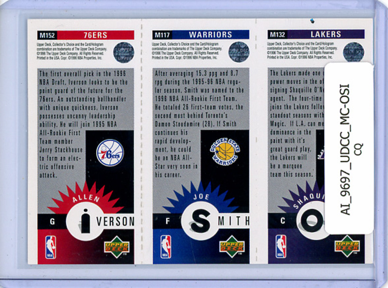 Allen Iverson, Shaquille O'Neal, Joe Smith 1996-97 Collector's Choice, Mini-Cards (CQ)