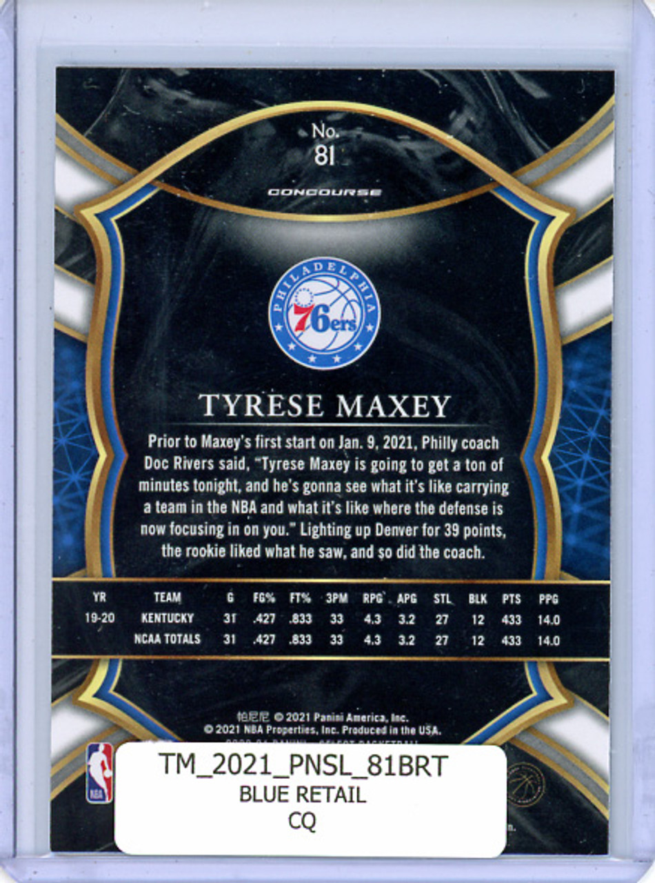 Tyrese Maxey 2020-21 Select #81 Concourse Blue Retail (CQ)