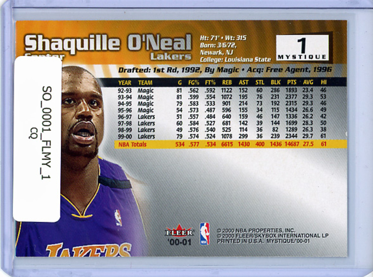 Shaquille O'Neal 2000-01 Mystique #1 (CQ)