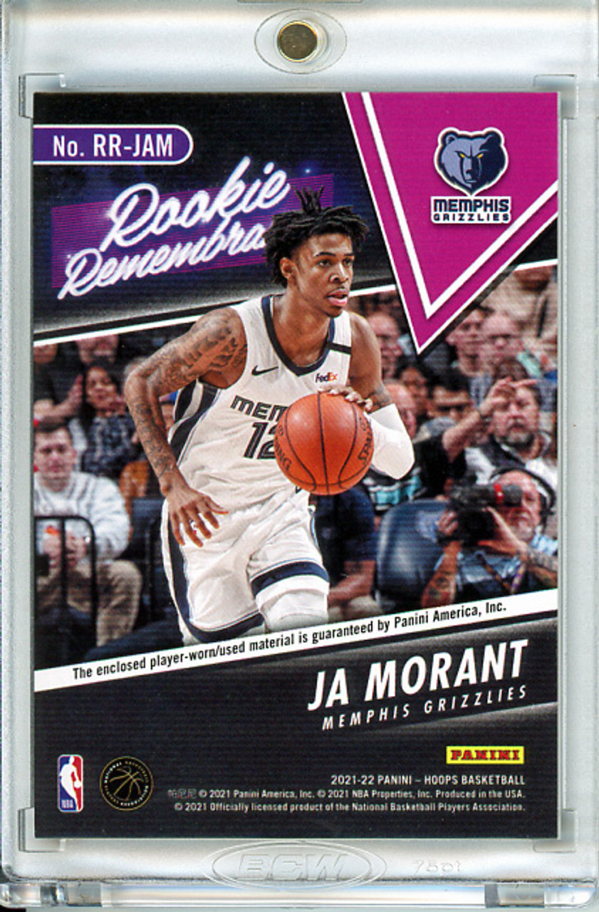 Ja Morant 2021-22 Hoops, Rookie Remembrance Jerseys #RR-JAM (1) (CQ)