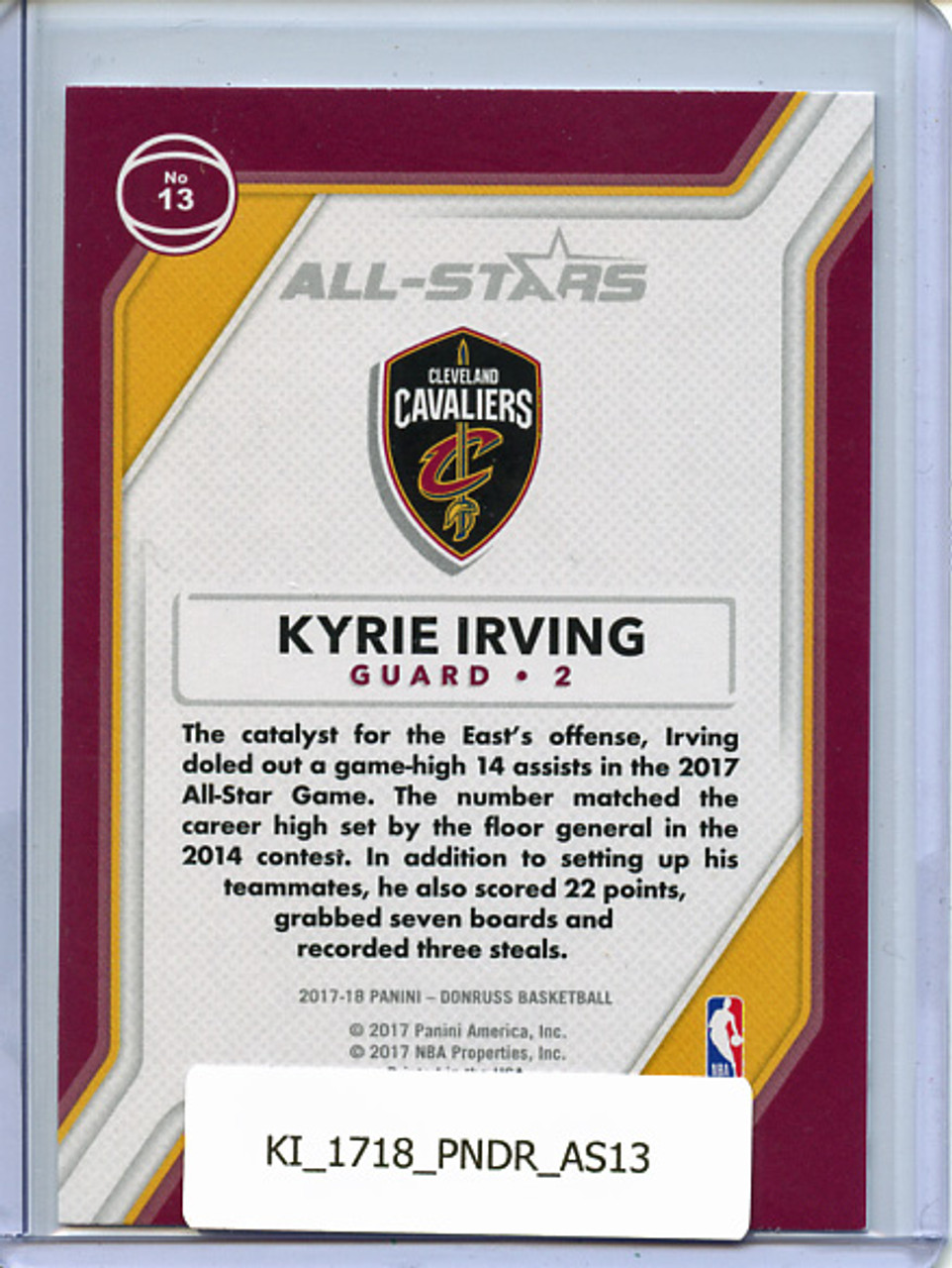 Kyrie Irving 2017-18 Donruss, All-Stars #13