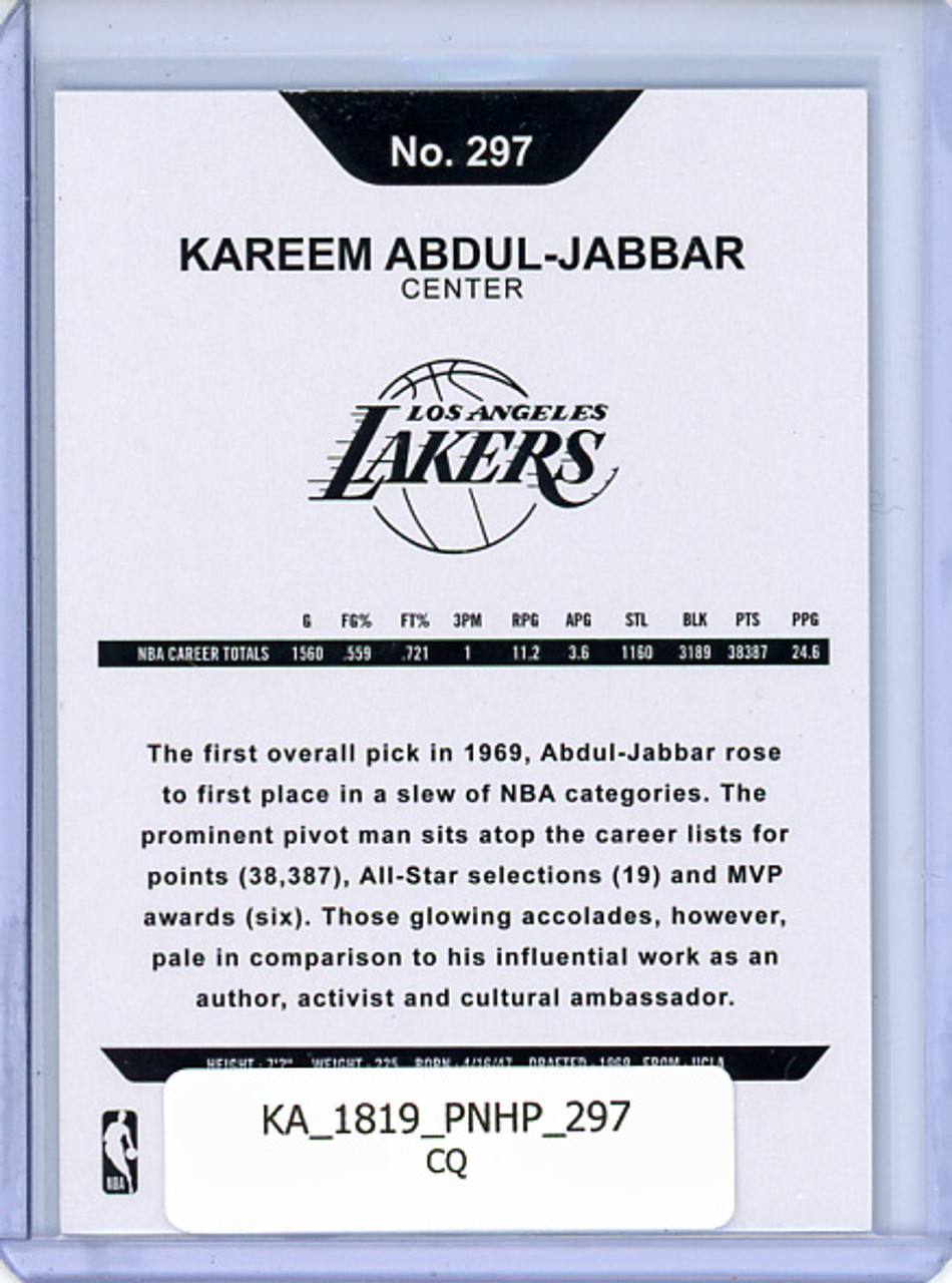 Kareem Abdul-Jabbar 2018-19 Hoops #297 Tribute (CQ)