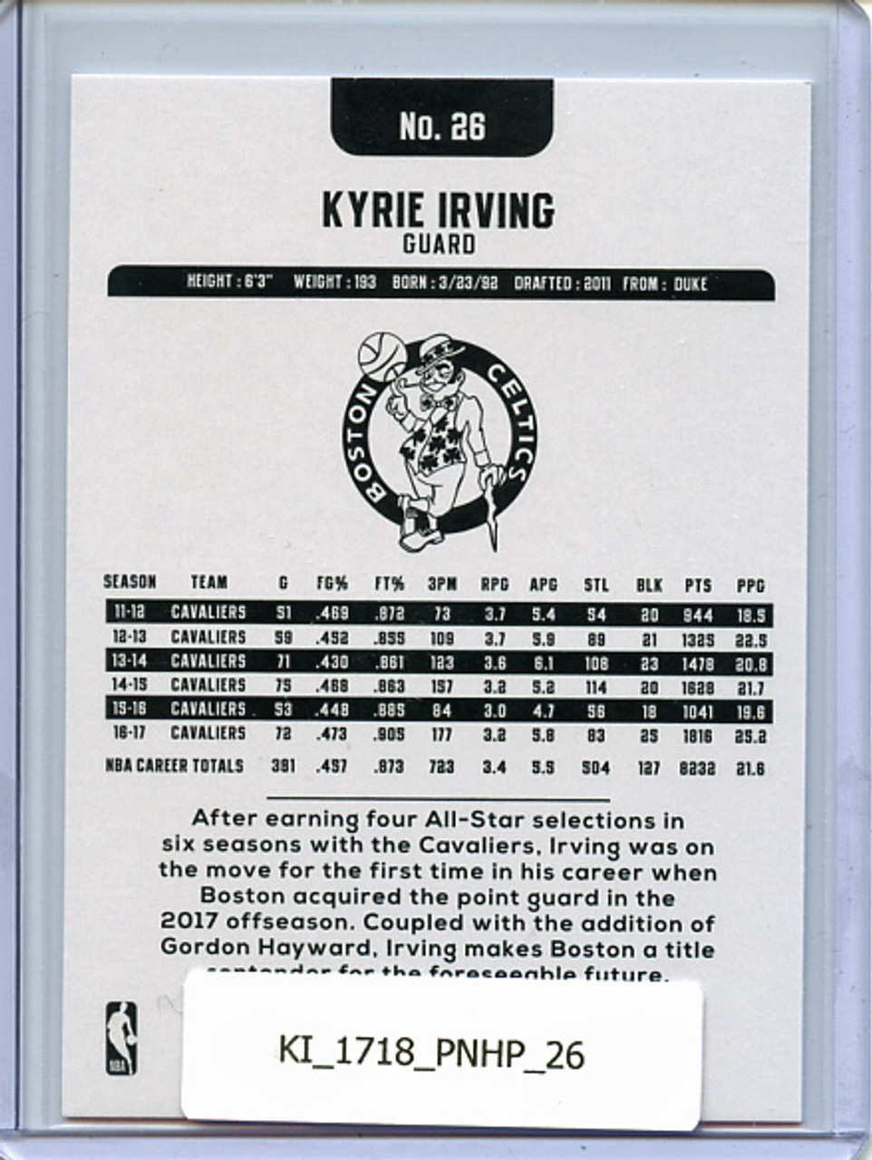 Kyrie Irving 2017-18 Hoops #26