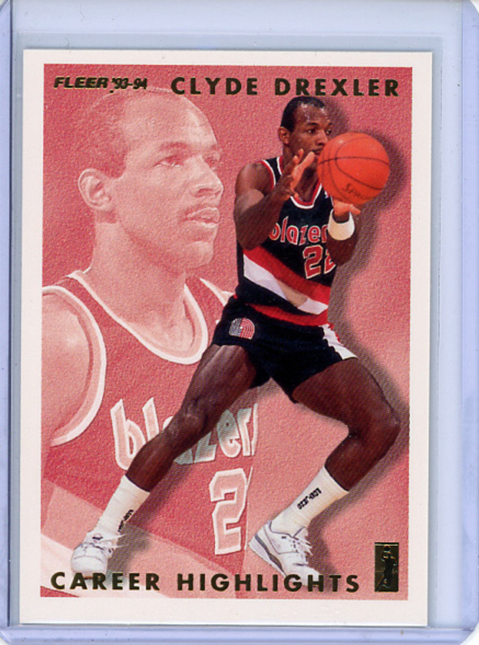 Clyde Drexler 1993-94 Fleer, Clyde Drexler Career Highlights #9 (CQ)