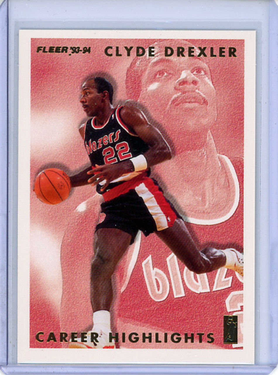 Clyde Drexler 1993-94 Fleer, Clyde Drexler Career Highlights #11 (CQ)