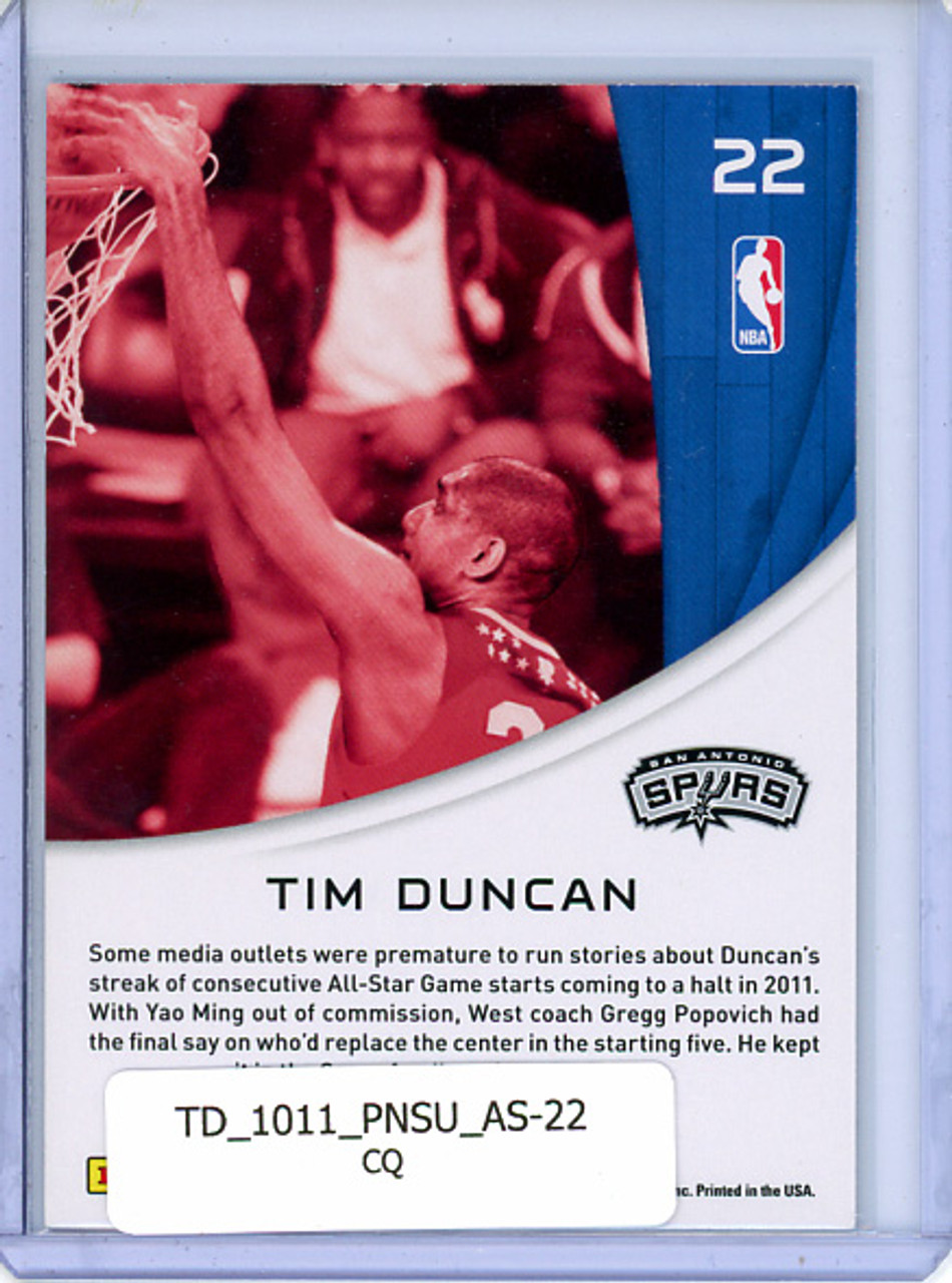 Tim Duncan 2010-11 Panini Season Update, All-Stars #22 (CQ)