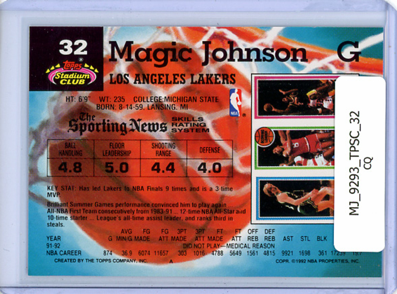 Magic Johnson 1992-93 Stadium Club #32 (CQ)