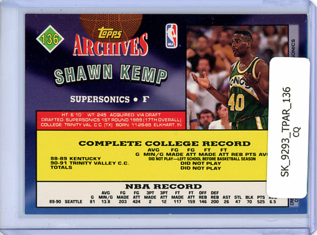 Shawn Kemp 1992-93 Archives #136 (CQ)