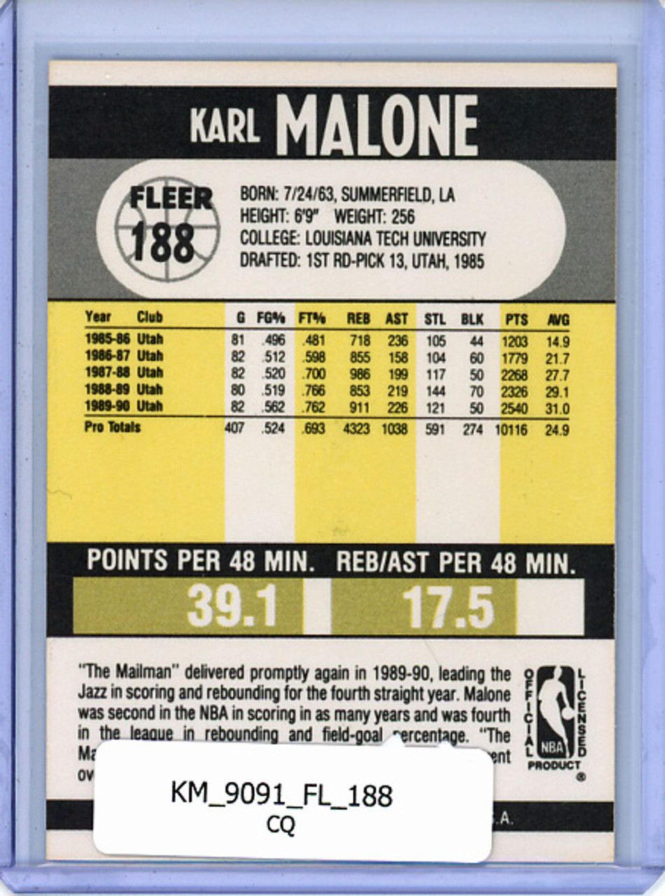 Karl Malone 1990-91 Fleer #188 (CQ)