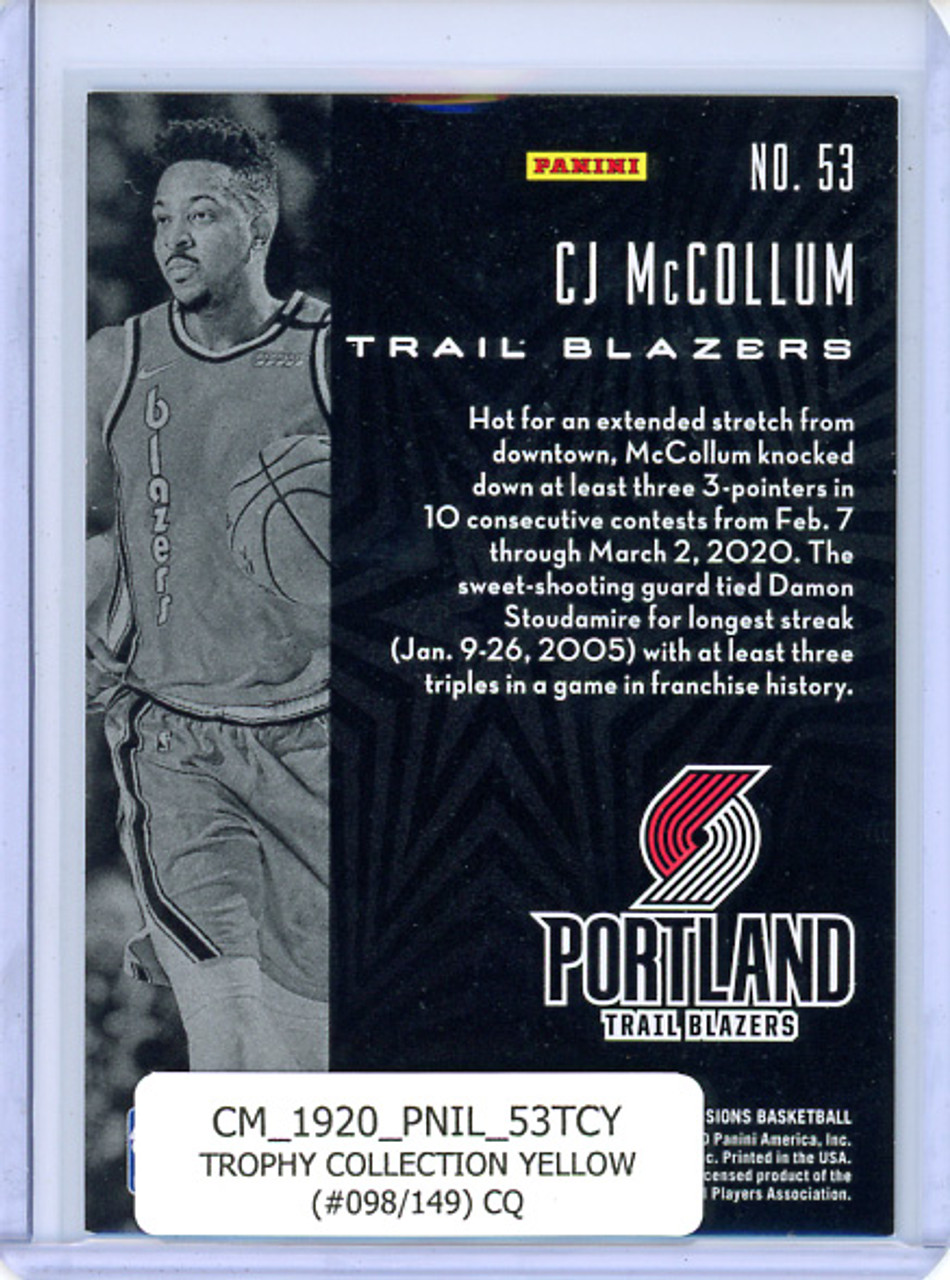 CJ McCollum 2019-20 Illusions #53 Trophy Collection Yellow (#098/149) (CQ)