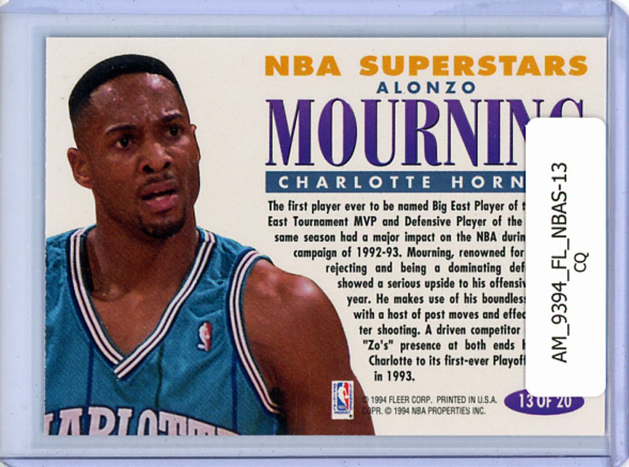 Alonzo Mourning 1993-94 Fleer, NBA Superstars #13 (CQ)
