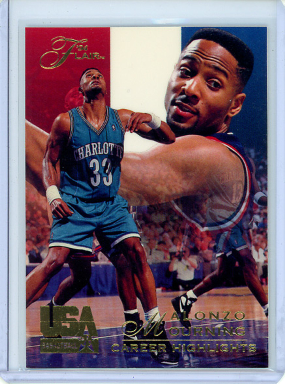 Alonzo Mourning 1994 Flair USA #66 Career Highlights (CQ)