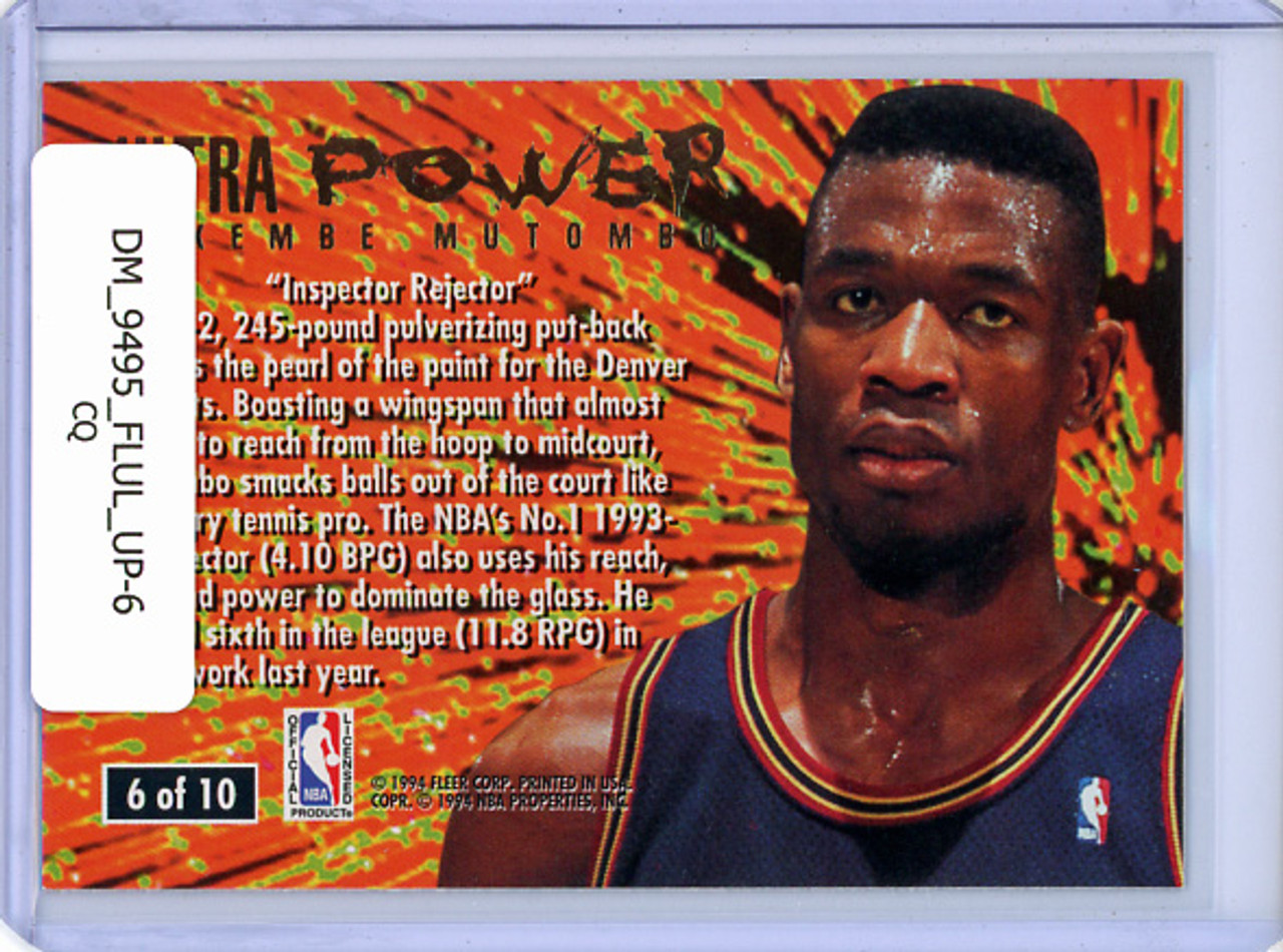 Dikembe Mutombo 1994-95 Ultra, Ultra Power #6 (CQ)