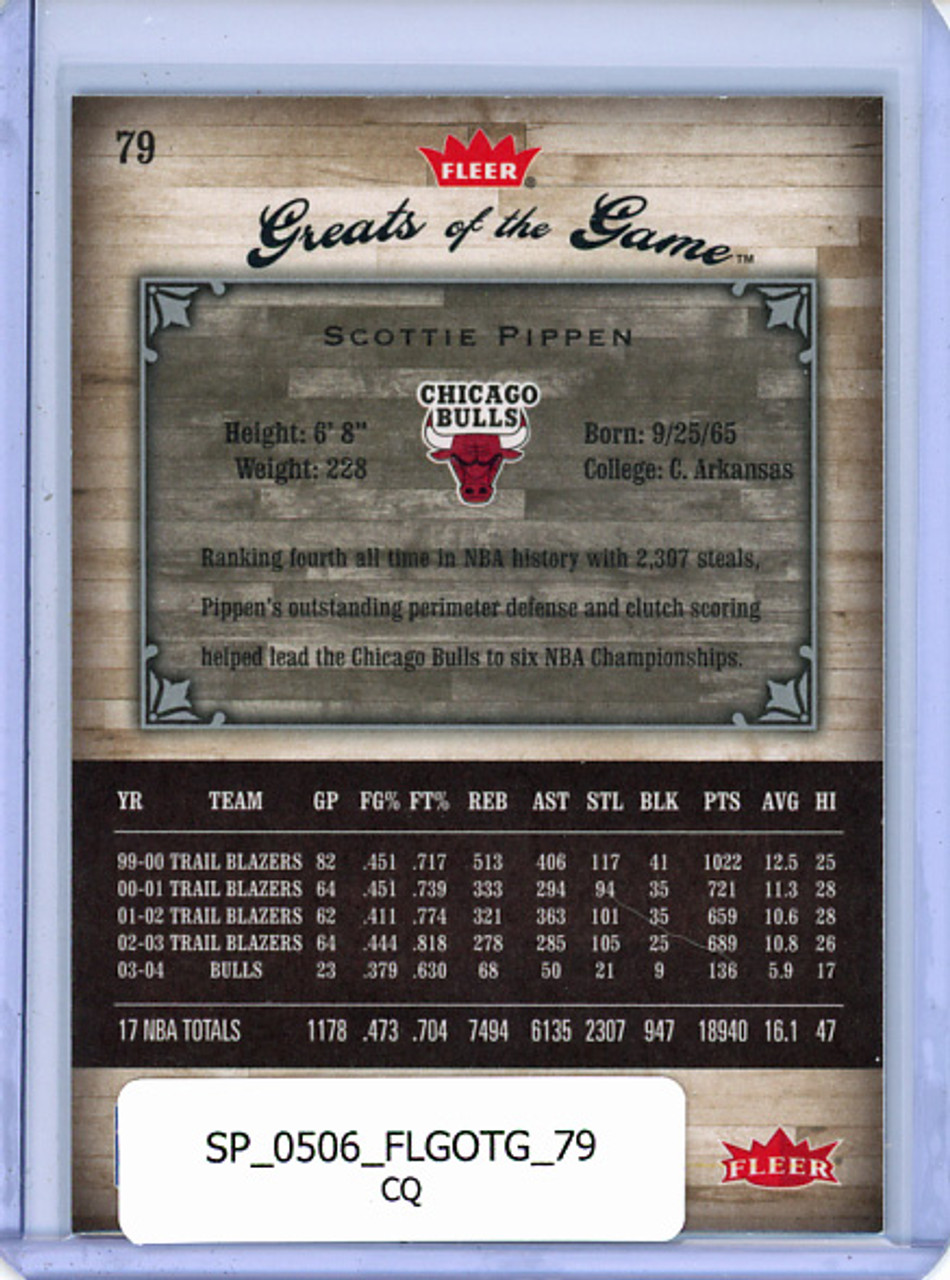Scottie Pippen 2005-06 Fleer Greats of the Game #79 (CQ)