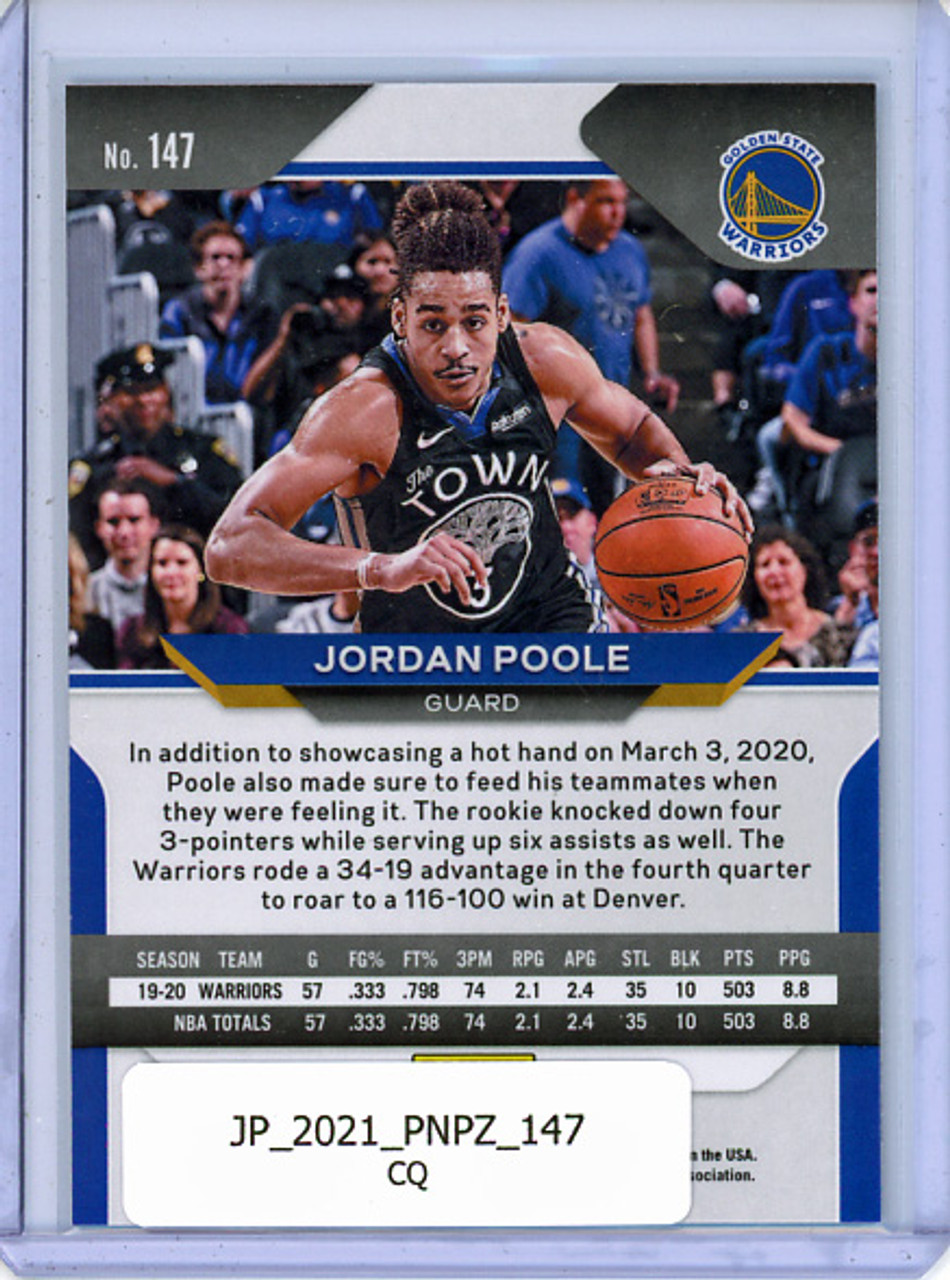 Jordan Poole 2020-21 Prizm #147 (CQ)