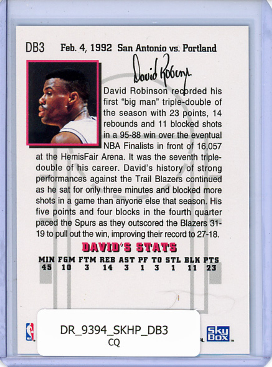 David Robinson 1993-94 Hoops, David's Best #DB3 (CQ)