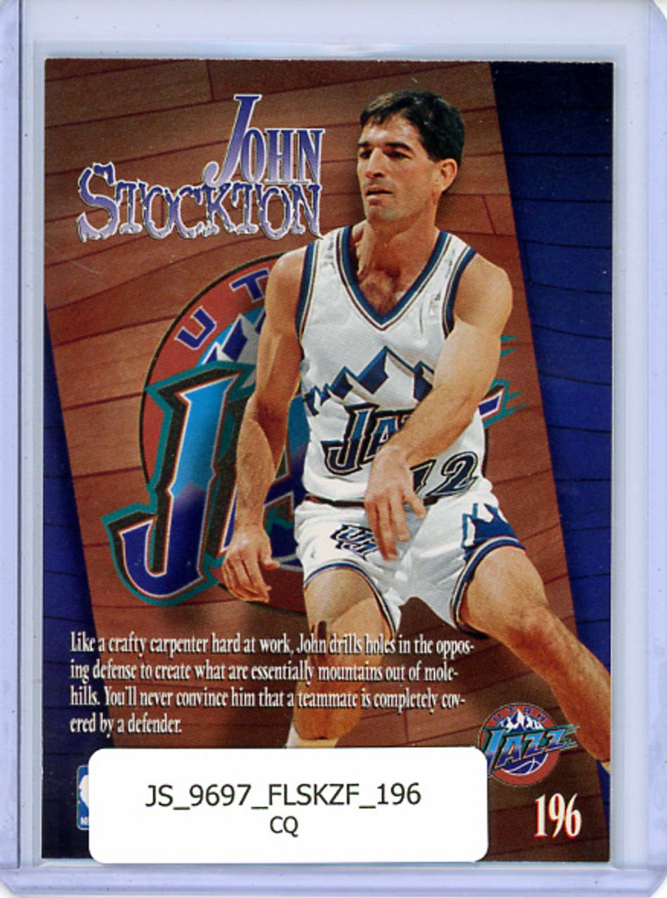 John Stockton 1996-97 Skybox Z-Force #196 Zupermen (CQ)