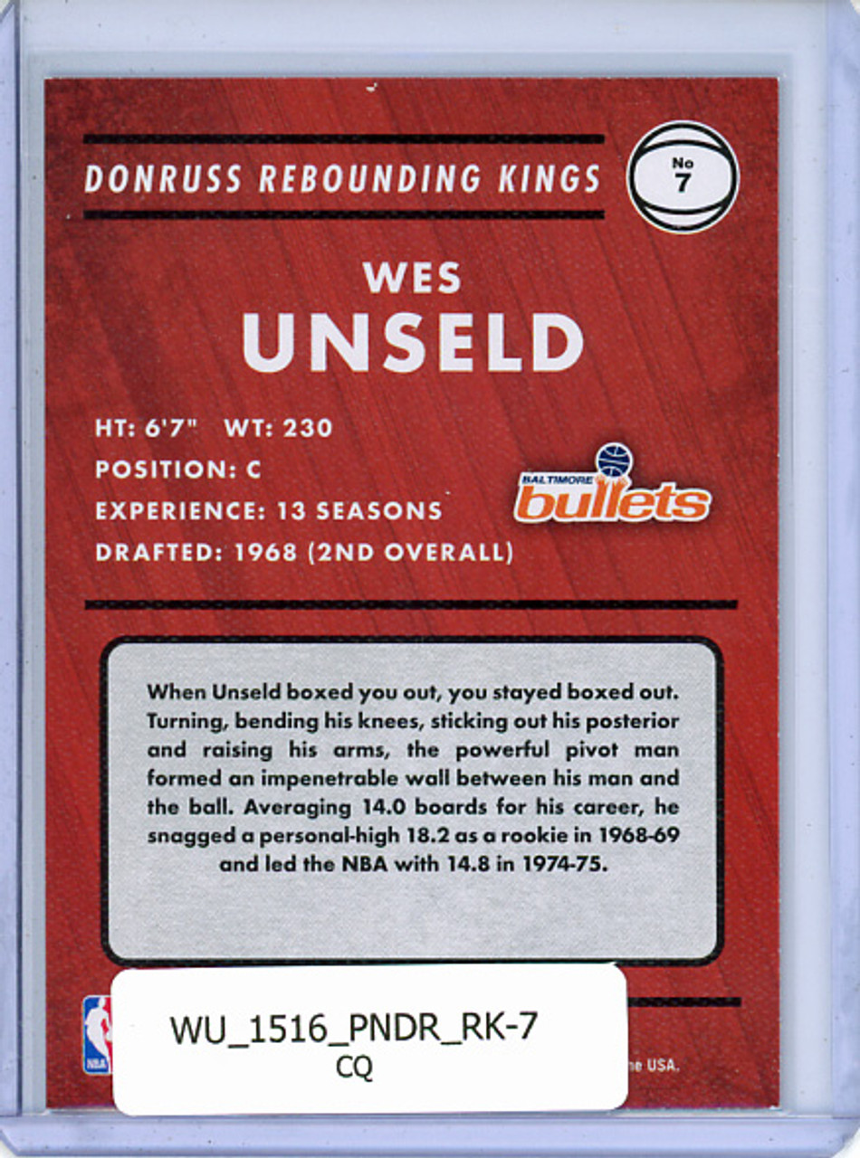Wes Unseld 2015-16 Donruss, Rebounding Kings #7 (CQ)