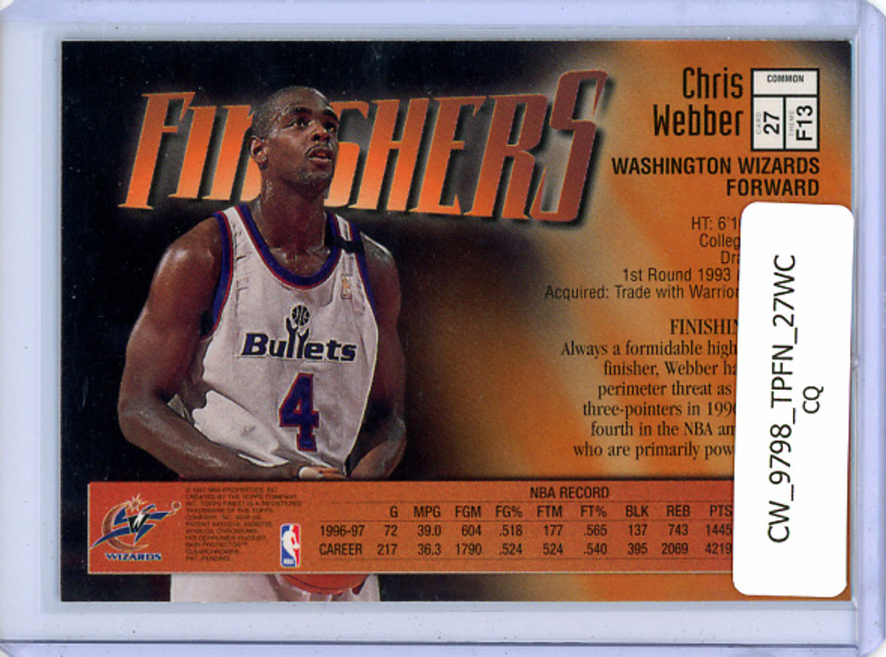 Chris Webber 1997-98 Finest #27 Finishers with Coating (CQ)