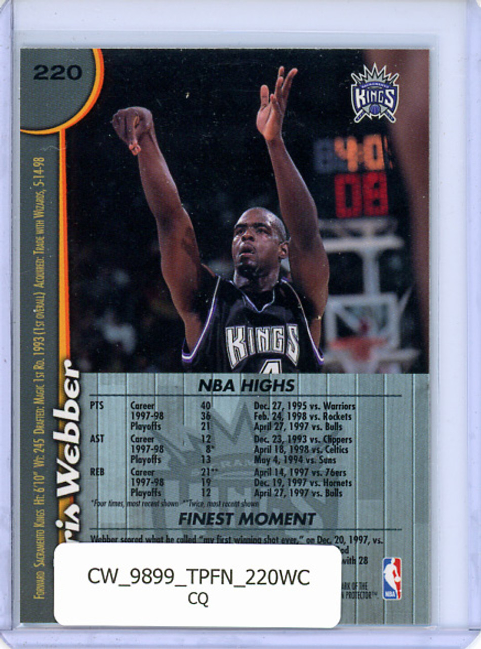 Chris Webber 1998-99 Finest #220 with Coating (CQ)