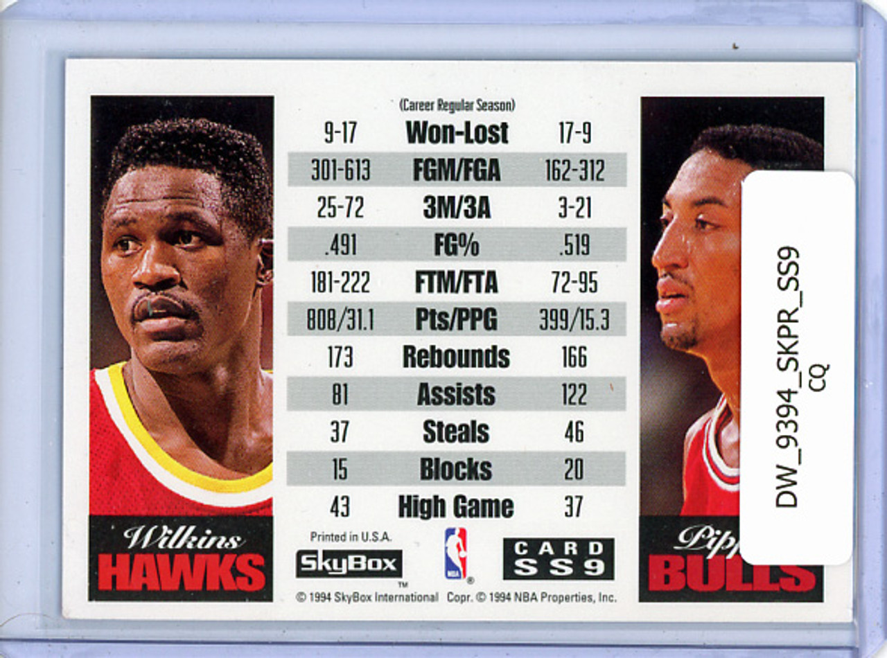 Dominique Wilkins, Scottie Pippen 1993-94 Skybox Premium, Showdown Series #SS9 (CQ)