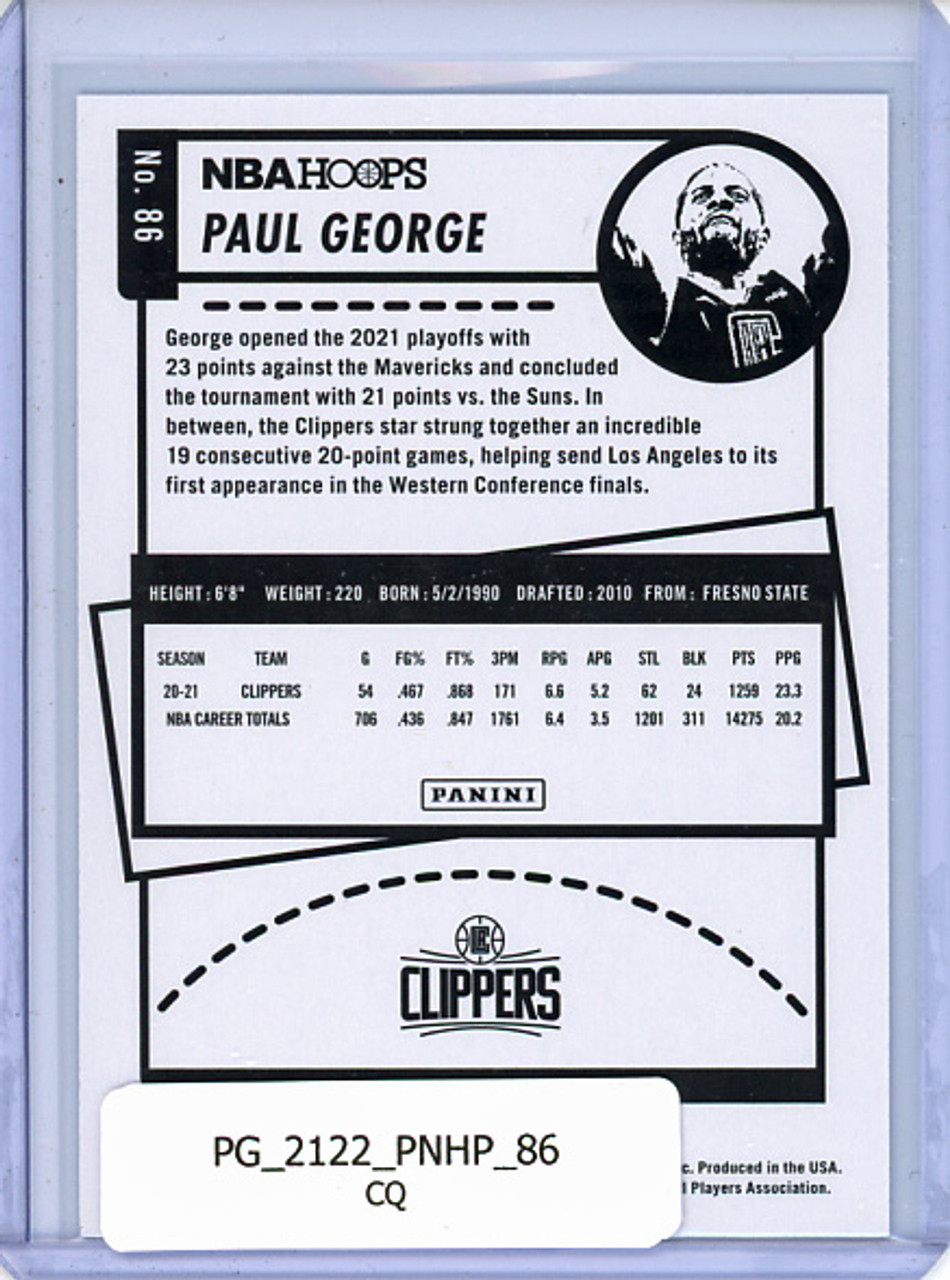 Paul George 2021-22 Hoops #86 (CQ)