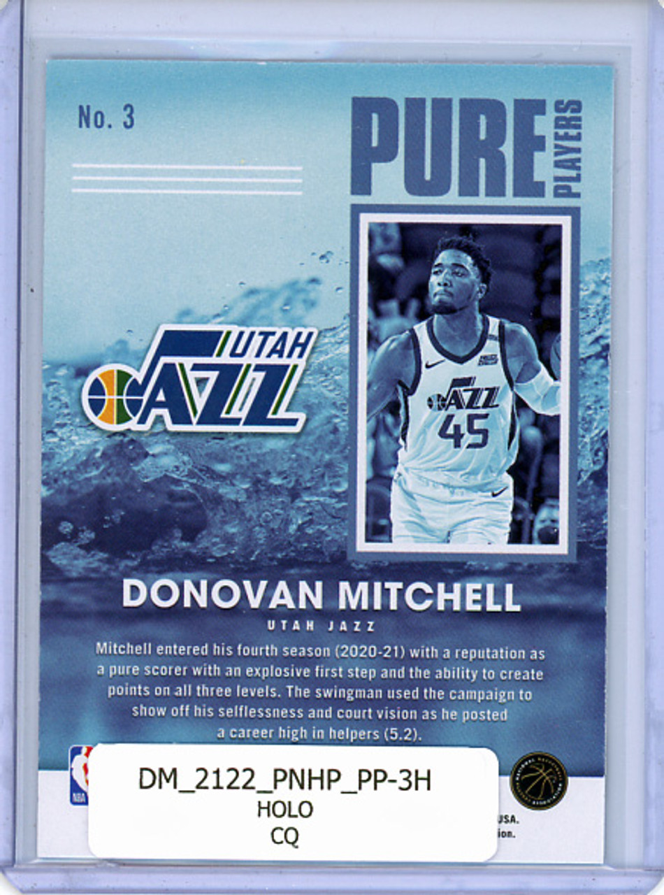 Donovan Mitchell 2021-22 Hoops, Pure Players #3 Holo (CQ)