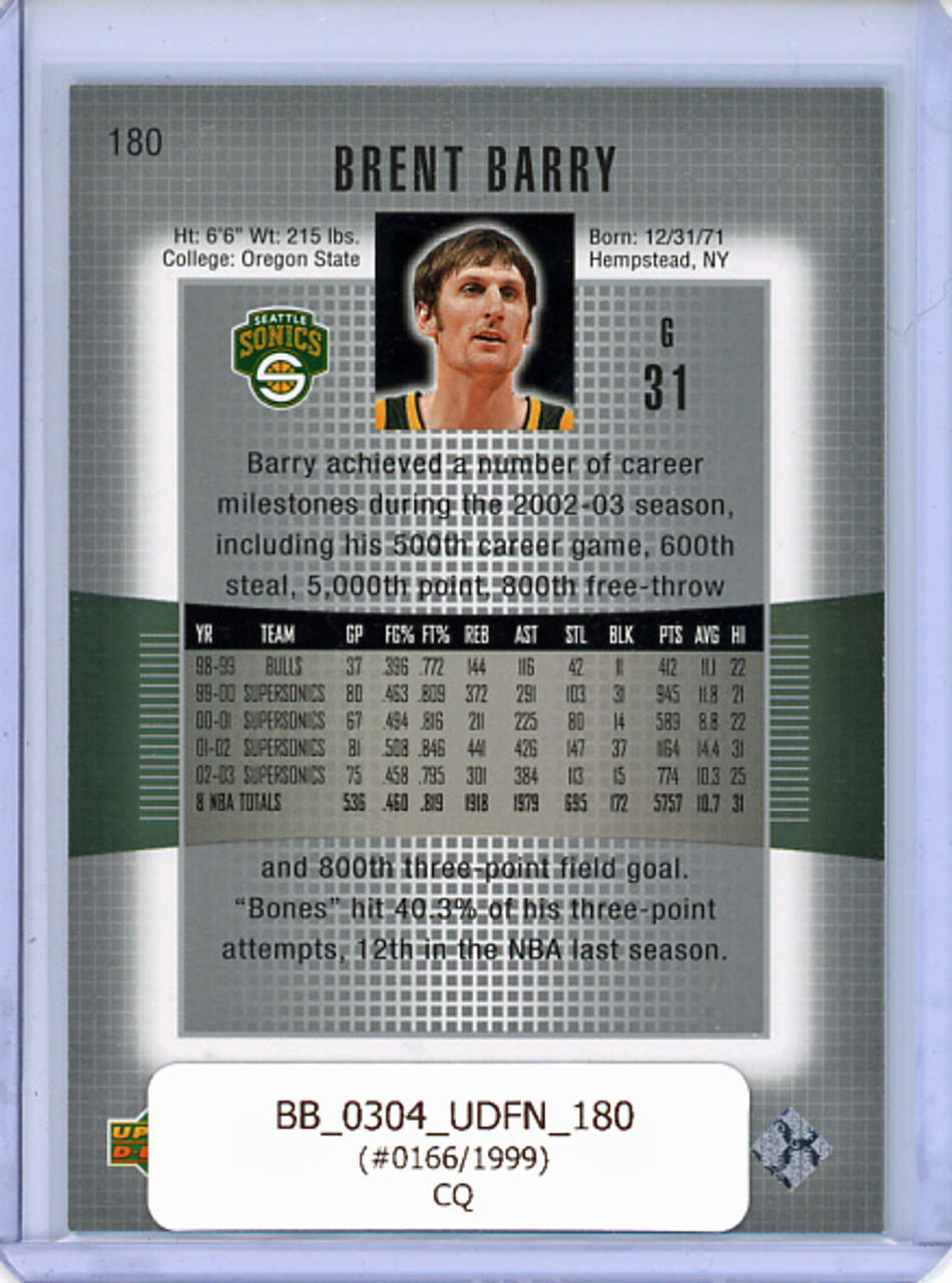 Brent Barry 2003-04 Finite #180 (#0166/1999) (CQ)