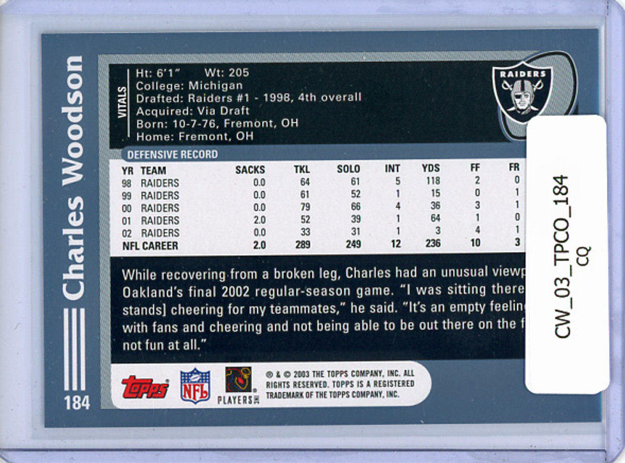 Charles Woodson 2003 Topps Collection #184 (CQ)
