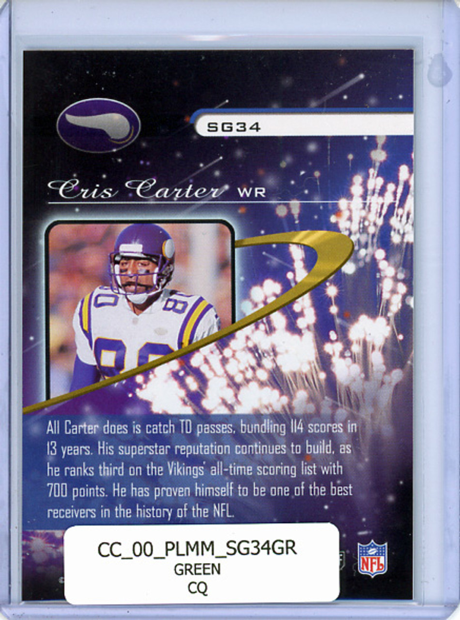 Cris Carter 2000 Playoff Momentum, Star Gazing #SG34 Green (CQ)