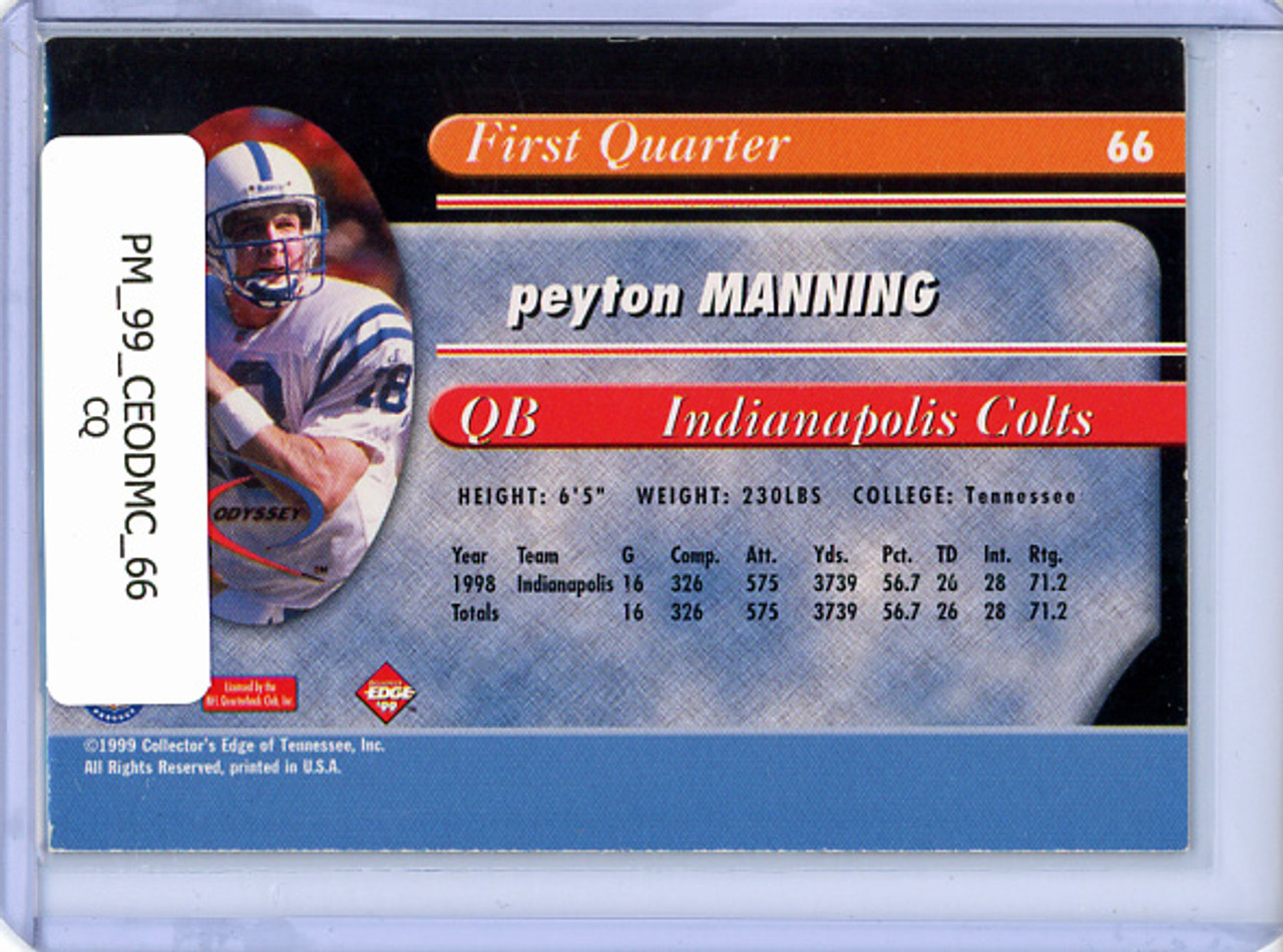 Peyton Manning 1999 Collector's Edge Odyssey Millenium Collection #66 (CQ)
