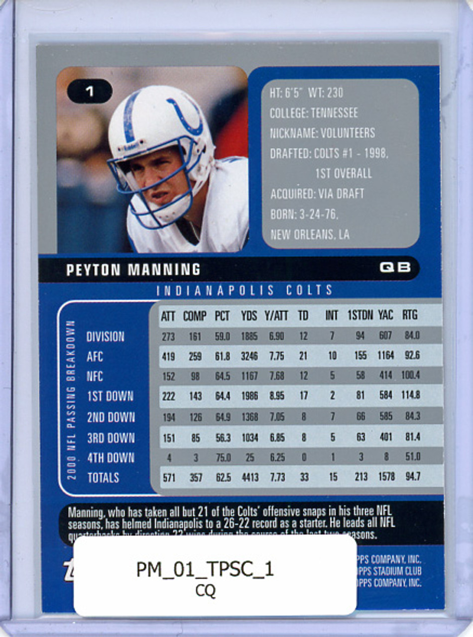 Peyton Manning 2001 Stadium Club #1 (CQ)